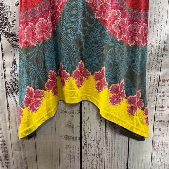 Desigual Greenish Gray Multicolor Design Sleeveless Tunic Mini Dress - Picture 6 of 11